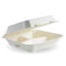 23x23x8cm 3 compartment clamshell - white (200p)