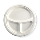 10" 3 compartment round plate (500p)